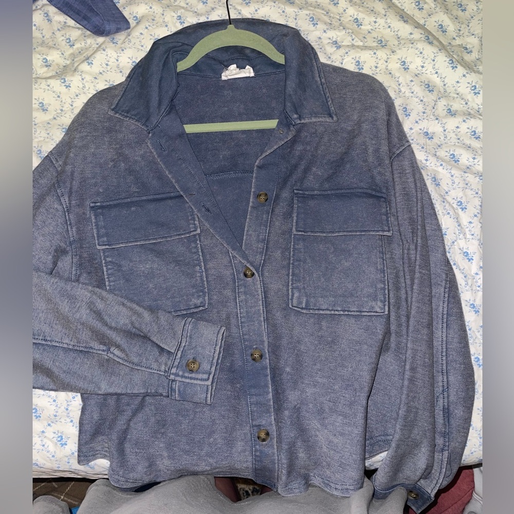 button up shacket/top